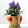 24cm Lavender Silk Flower  in Paper Pulp pot 1 24cm Lavender Silk Flower  in Paper Pulp pot