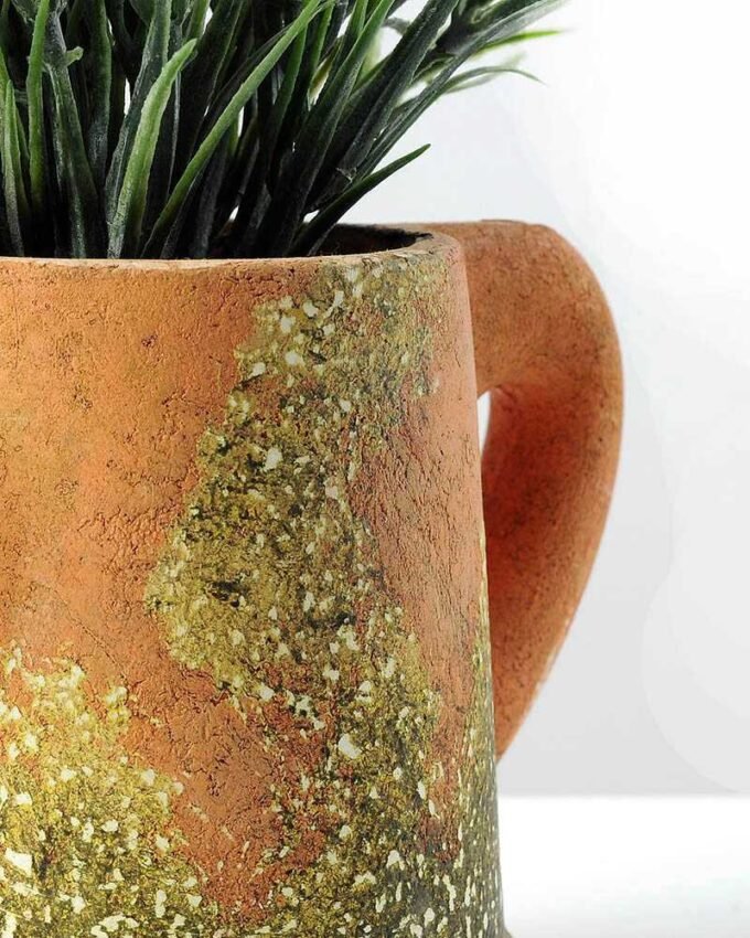 24cm Lavender Silk Flower  in Paper Pulp pot 4 24cm Lavender Silk Flower  in Paper Pulp pot