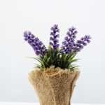 22cm Lavender Silk Flower  in Burlap wrap