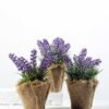 20cm Lavender Silk Flower  in Burlap wrap 4 20cm Lavender Silk Flower  in Burlap wrap