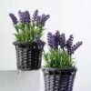 24cm Lavender Silk Flower  in Basket 4 24cm Lavender Silk Flower  in Basket
