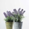 20cm Lavender Silk Flower  in Metal Pot