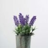 15cm Lavender Silk Flower  in Metal Pot