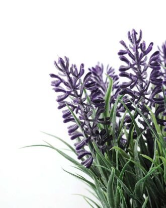 17cm Lavender Silk Flower  in Metal Pot