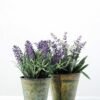 17cm Lavender Silk Flower  in Metal Pot