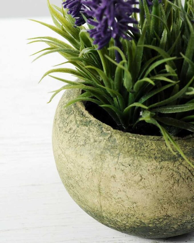 16cm Lavender Silk Flower  in Paper Pulp pot 3 16cm Lavender Silk Flower  in Paper Pulp pot