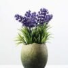 17cm Lavender Silk Flower  in Paper Pulp pot