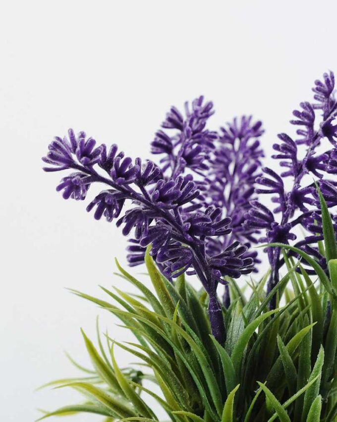 17cm Lavender Silk Flower  in Paper Pulp pot