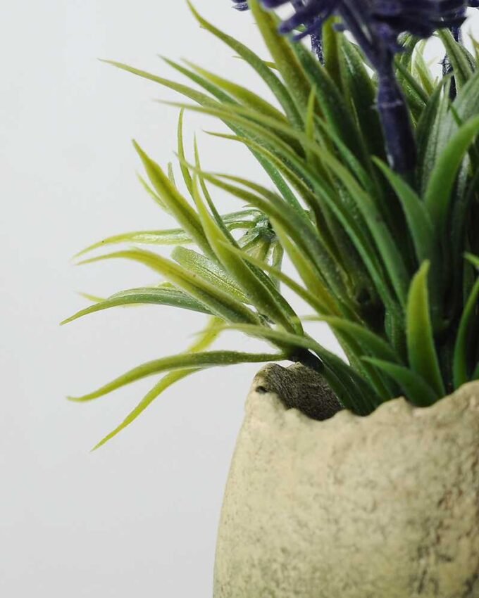 17cm Lavender Silk Flower  in Paper Pulp pot