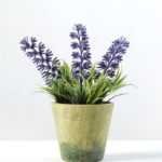 13cm Lavender Silk Flower  in Paper Pulp pot