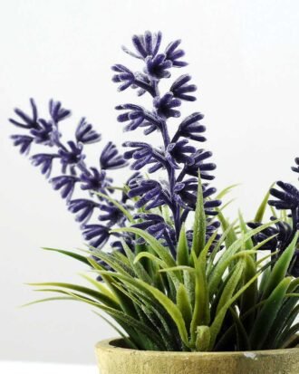 13cm Lavender Silk Flower  in Paper Pulp pot