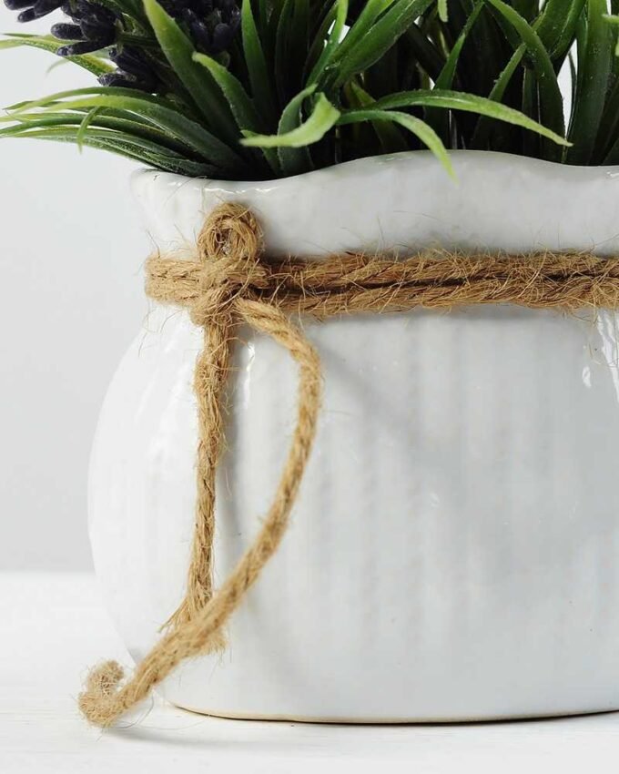 5 Heads Lavender Reality Silk Flower  in Ceramic pot 4 5 Heads Lavender Reality Silk Flower  in Ceramic pot