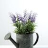 20cm Lavender Silk Flower  in Metal Watering Can 1 20cm Lavender Silk Flower  in Metal Watering Can