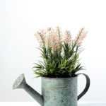 20cm Creative Display Lavender Silk Flower  in Metal Watering Can