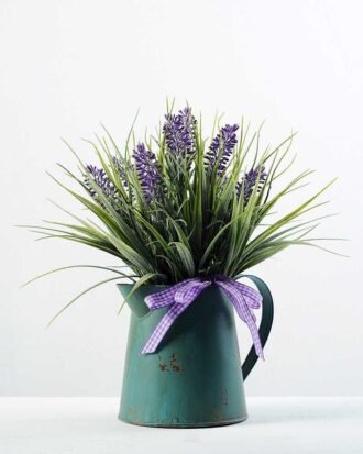 26cm Lavender Silk Flower  in Metal watering can, Potted Flowers&Plants YeahFlower is one of Chinese leading OEM manufacturers and exporters , supplying the silk flowers, wholesale artificial trees 26cm Lavender Silk Flower  in Metal watering can,