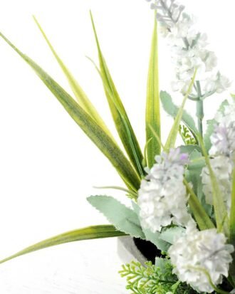 20 Heads Lavender Silk Flower  in Paper Pulp pot