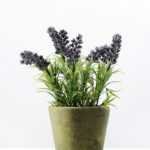 9 Heads Lavender Silk Flower  in Paper Pulp pot