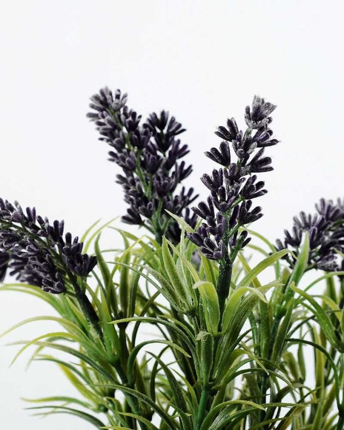 9 Heads Lavender Silk Flower  in Paper Pulp pot