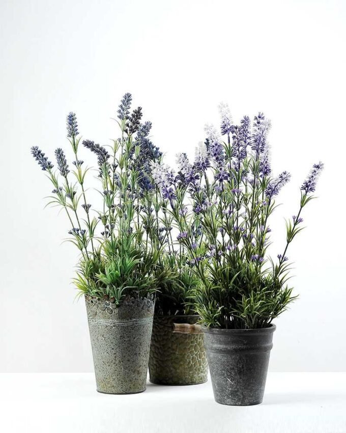51cm Lavender Silk Flower  in Paper Pulp pot