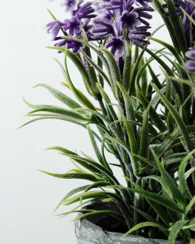 10 Heads Lavender Silk Flower in Paper Pulp pot 3 10 Heads Lavender Silk Flower in Paper Pulp pot