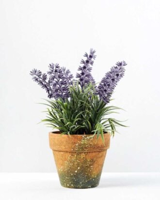 6 Heads Lavender Silk Flower  in Paper Pulp pot Potted Flowers&Plants YeahFlower is one of Chinese leading OEM manufacturers and exporters , supplying the silk flowers, wholesale artificial trees 6 Heads Lavender Silk Flower  in Paper Pulp pot