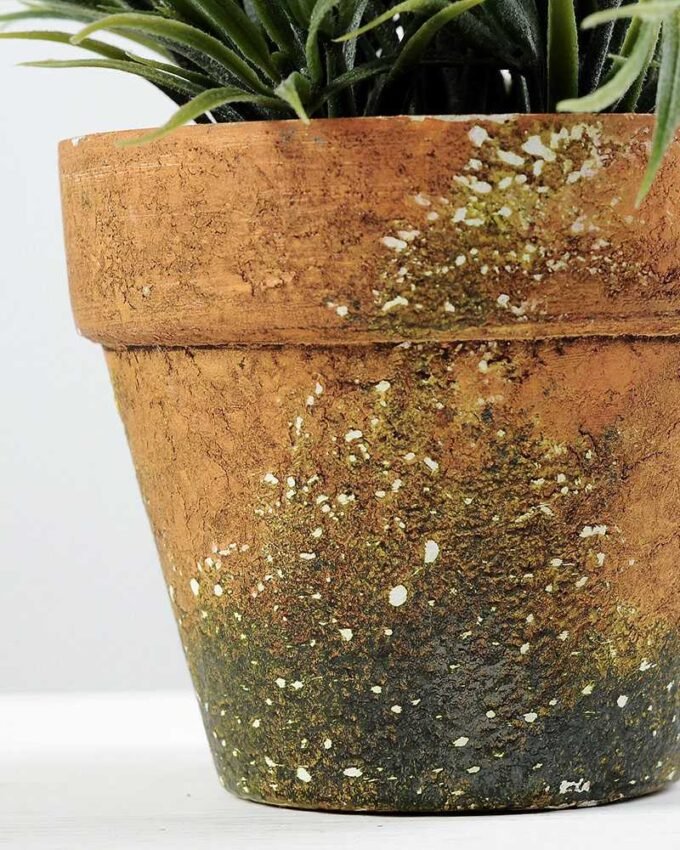 6 Heads Lavender Silk Flower  in Paper Pulp pot 4 6 Heads Lavender Silk Flower  in Paper Pulp pot