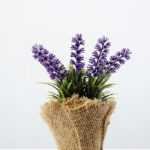16cm Lavender Silk Flower  in Burlap wrap