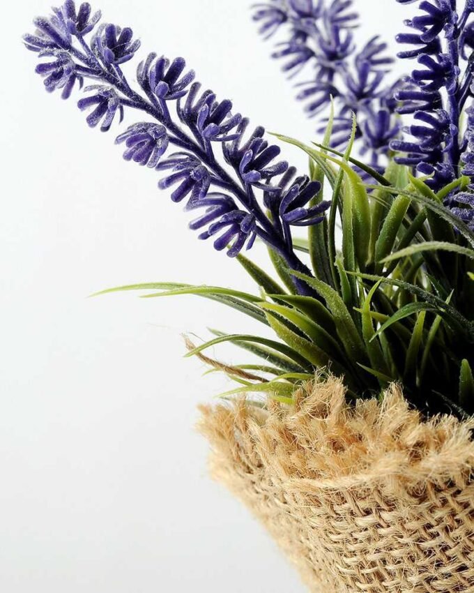 16cm Lavender Silk Flower  in Burlap wrap 3 16cm Lavender Silk Flower  in Burlap wrap