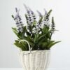 15 Heads Lavender Silk Flower  in Basket 1 15 Heads Lavender Silk Flower  in Basket