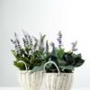 15 Heads Lavender Silk Flower  in Basket 5 15 Heads Lavender Silk Flower  in Basket