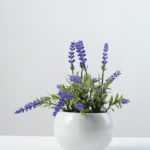 18cm Lavender Silk Flower  in Ceramic pot