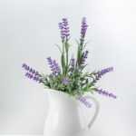 25cm Lavender Silk Flower  in Ceramic Jug
