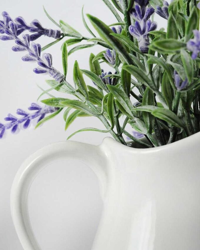 25cm Lavender Silk Flower  in Ceramic Jug 3 25cm Lavender Silk Flower  in Ceramic Jug