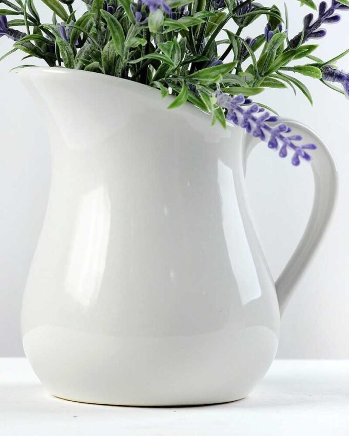 25cm Lavender Silk Flower  in Ceramic Jug 4 25cm Lavender Silk Flower  in Ceramic Jug
