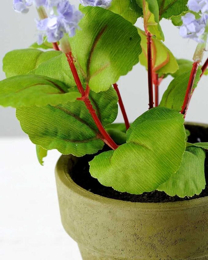 7 Heads Reality Lavender Silk Flower  in Paper Pulp pot