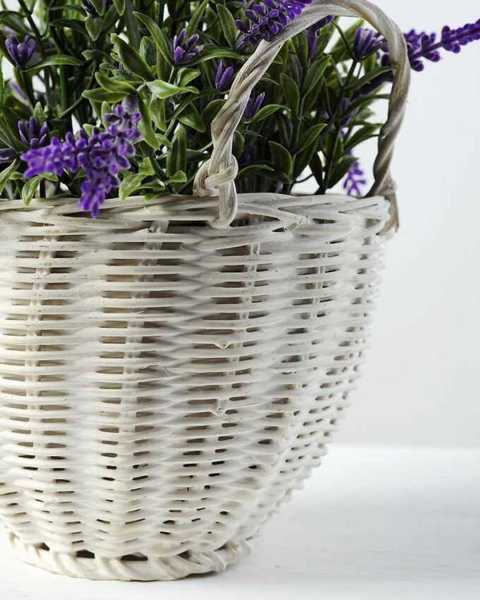 30cm Lavender Silk Flower  in Basket 4 30cm Lavender Silk Flower  in Basket