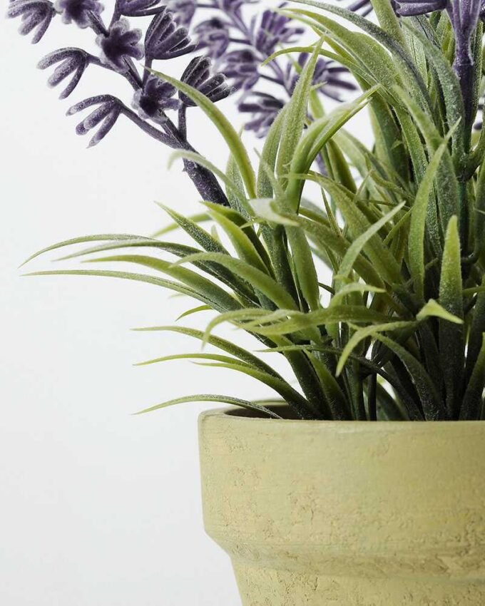 20cm Lavender Silk Flower  in Paper Pulp pot