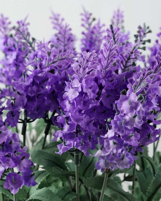 30 Heads Lavender Silk Flower  in Metal Pot