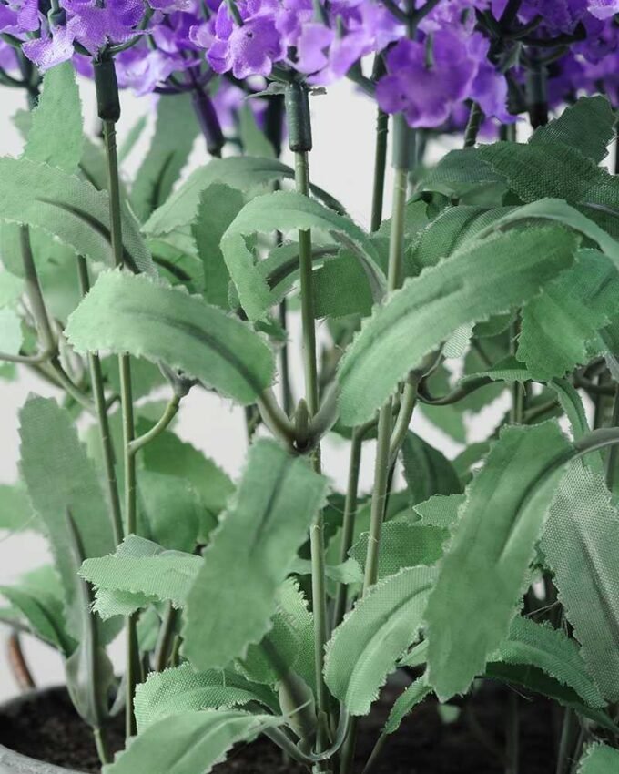 30 Heads Lavender Silk Flower  in Metal Pot