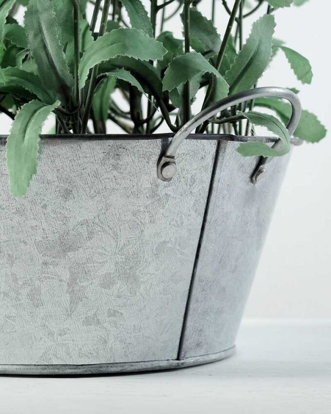 30 Heads Lavender Silk Flower  in Metal Pot