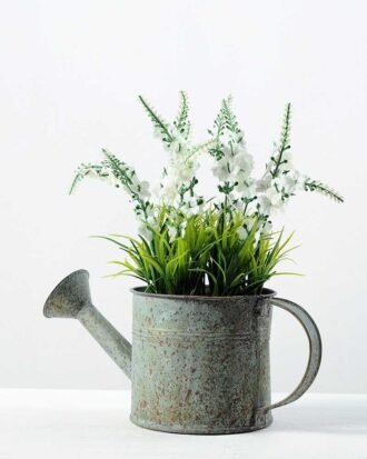 20cm White Lavender Silk Flower  in Metal Watering Can Potted Flowers&Plants YeahFlower is one of Chinese leading OEM manufacturers and exporters , supplying the silk flowers, wholesale artificial trees 20cm White Lavender Silk Flower  in Metal Watering Can