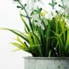 20cm White Lavender Silk Flower  in Metal Watering Can 4 20cm White Lavender Silk Flower  in Metal Watering Can