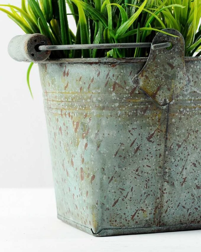 22cm Lavender Silk Flower in Metal Pot 4 22cm Lavender Silk Flower in Metal Pot