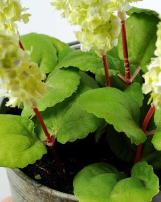 19cm Lavender Silk Flower  in Metal Pot