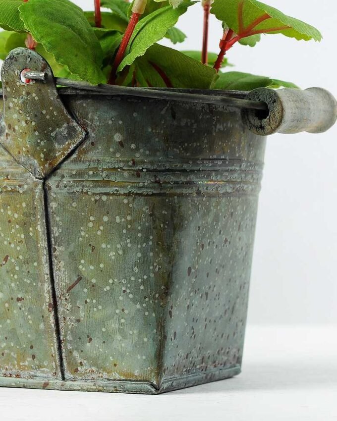 19cm Lavender Silk Flower  in Metal Pot