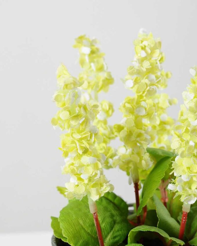 5 Heads Lavender Silk Flower  in Metal Pot