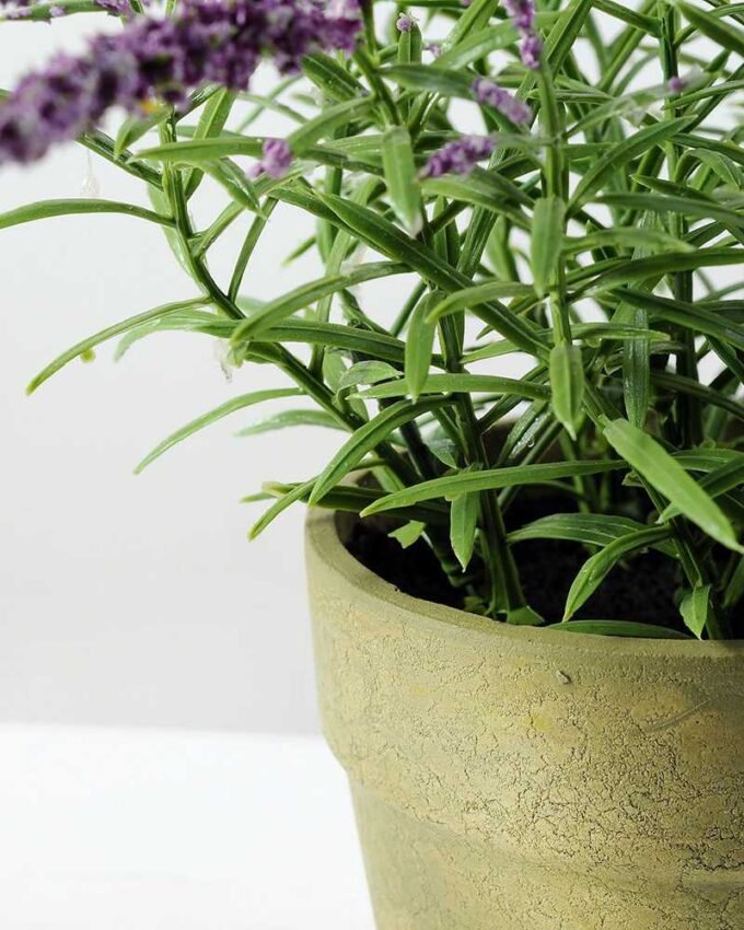 26cm Lavender Silk Flower  in Paper Pulp pot