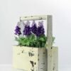 24cm Lavender Silk Flower  in Wood planter 5 24cm Lavender Silk Flower  in Wood planter