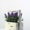 24cm Lavender Silk Flower  in Wooden Planter 1 24cm Lavender Silk Flower  in Wooden Planter
