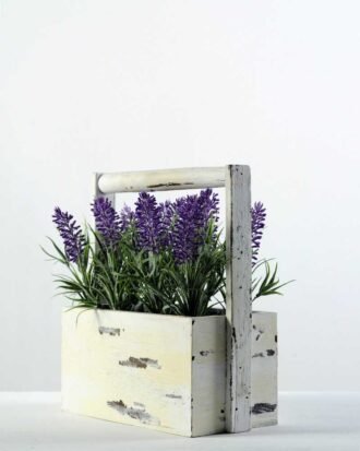 24cm Lavender Silk Flower  in Wooden Planter Potted Flowers&Plants YeahFlower is one of Chinese leading OEM manufacturers and exporters , supplying the silk flowers, wholesale artificial trees 24cm Lavender Silk Flower  in Wooden Planter